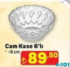 CAM KASE 6'LI 9 CM fiyat ve kampanya bilgisi